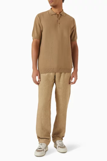 Textured Polo Shirt in Cotton-knit