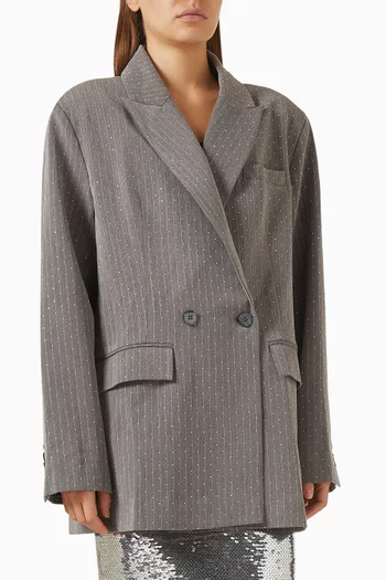 Pinstripe Crystal Blazer