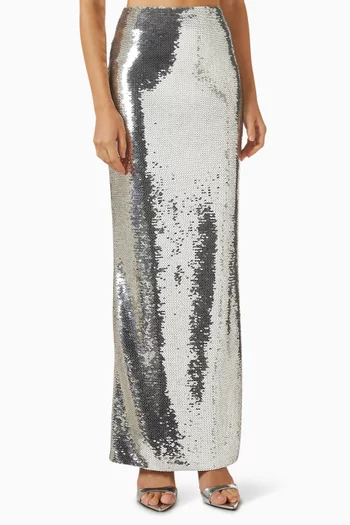 Sequin-embellished Pencil Maxi Skirt