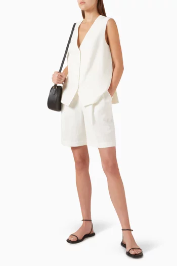 Bermuda Shorts in Linen-blend