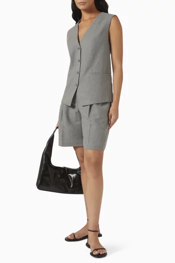 Bermuda Shorts in Linen-blend