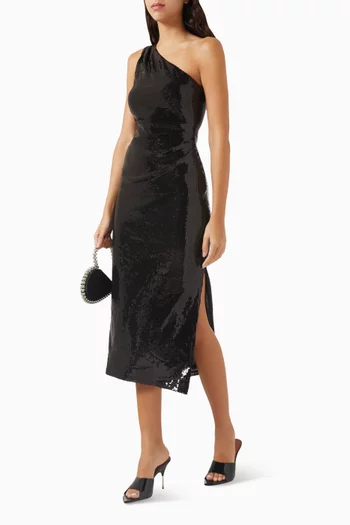 Celestial One-shoulder Midi Dress