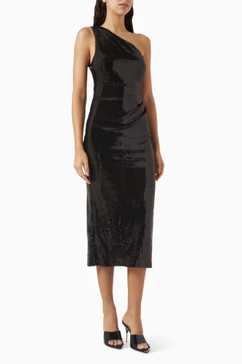 Celestial One-shoulder Midi Dress