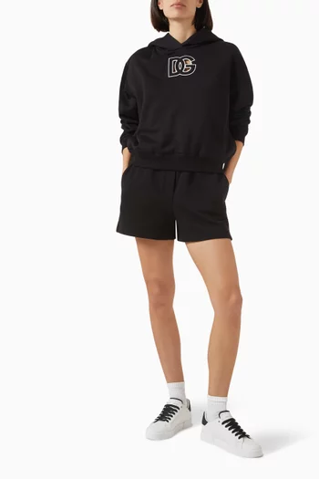 Embroidered Hoodie in Cotton Jersey
