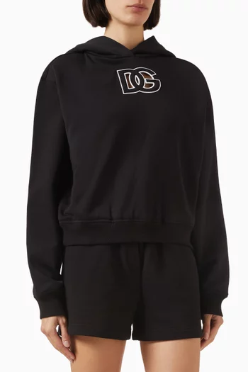 Embroidered Hoodie in Cotton Jersey