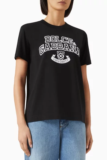 Logo Embossed T-shirt in Cotton-jersey