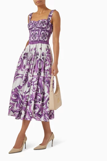 Majolica-print Dress in Poplin