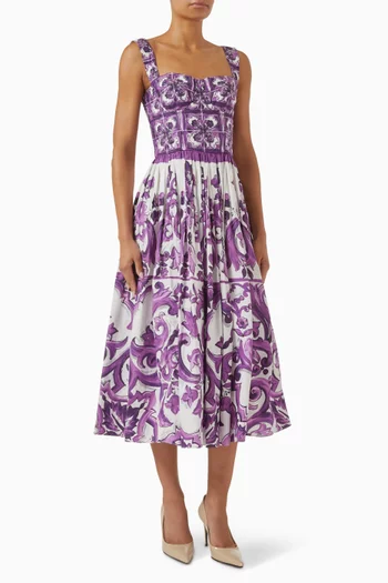 Majolica-print Dress in Poplin