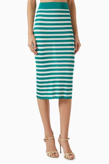 Striped Midi Skirt