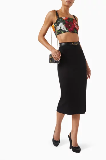 Flower-print Crop Top