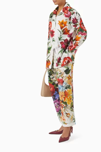 Floral-print T-shirt in Poplin