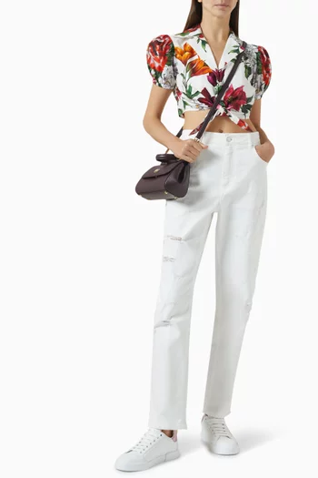 Floral-print Crop Top in Cotton