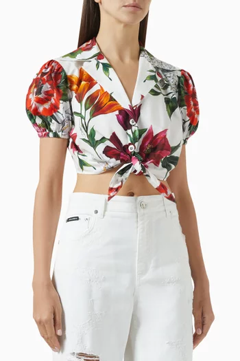 Floral-print Crop Top in Cotton