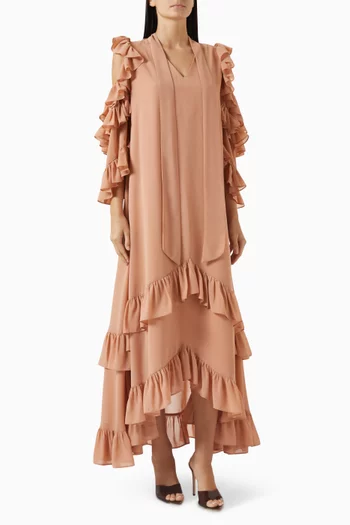 Cut-out Ruffle Dress