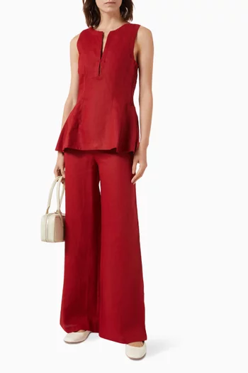 Syna High-waisted Pants in Linen
