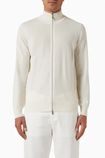 Turtleneck Zip Cardigan in Cashmere