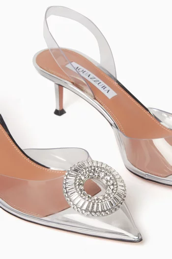 Crystal Hoop 50 Slingback Pumps in Plexi