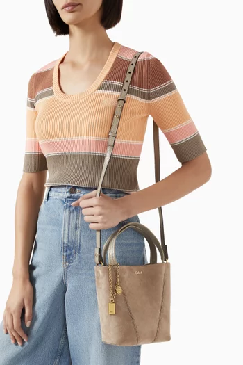 Medium Spin Tote Bag in Suede