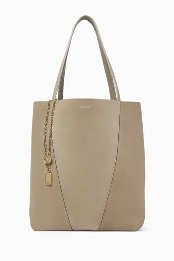 Medium Spin Tote Bag in Suede