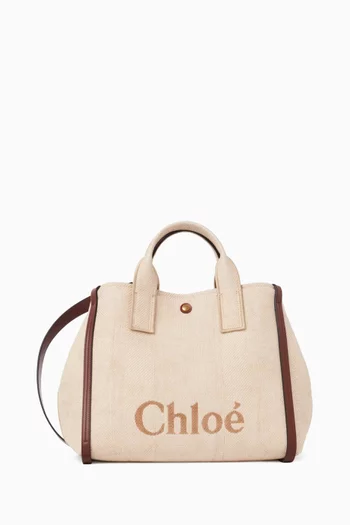Medium Carry Tote Bag in Raffia-cotton