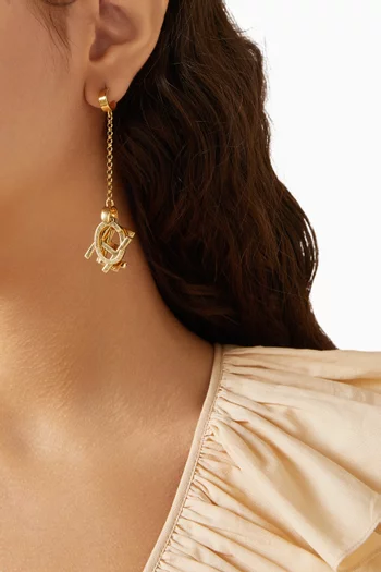 Logo Chain Drop Earrings
