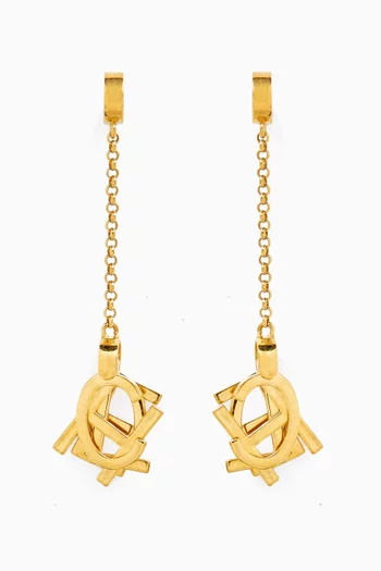 Logo Chain Drop Earrings