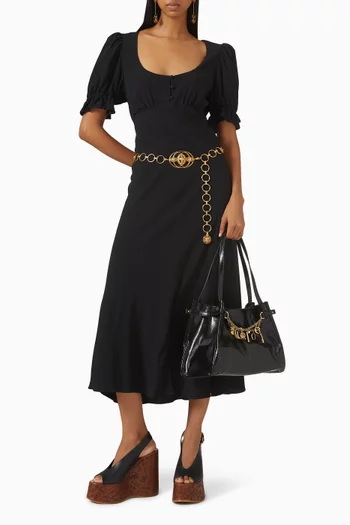 Scoop-neck Dress in Crepe de Chine