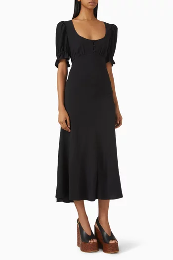 Scoop-neck Dress in Crepe de Chine
