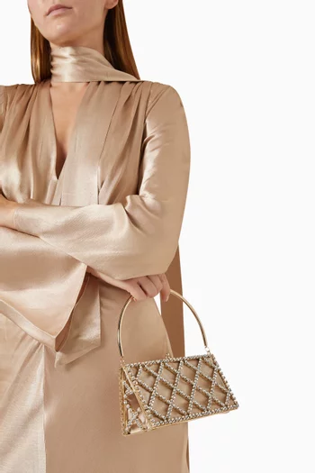 Garofano Crystal Top-handle Bag in Satin