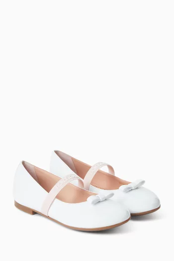 Logo Strap Ballet Flats in Patent Leather