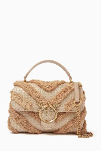 Mini Love Lady Puff Top-handle Bag in Raffia