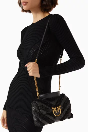 Mini Love Lady Puff Top-handle Bag in Raffia