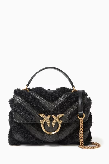 Mini Love Lady Puff Top-handle Bag in Raffia
