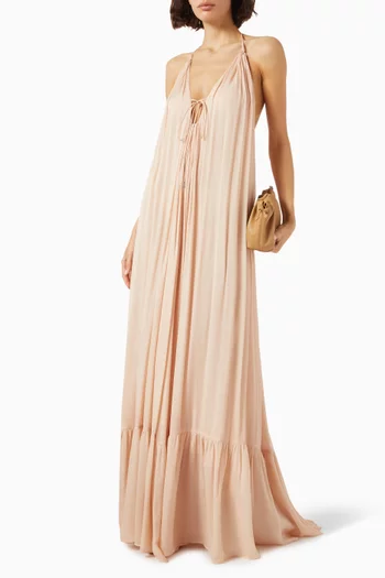 Open-back Maxi Dress in Viscose