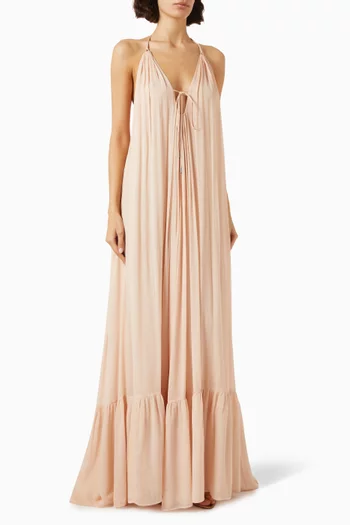Open-back Maxi Dress in Viscose