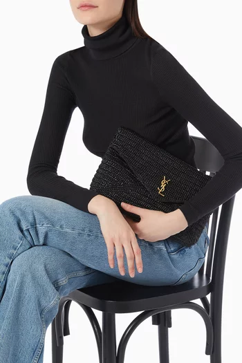 Large Cassandre Envelope Pouch in Raffia