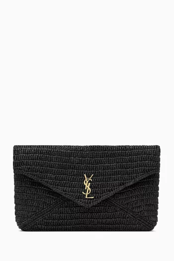 Large Cassandre Envelope Pouch in Raffia