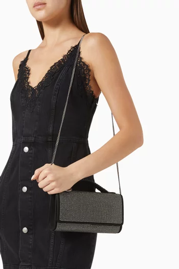Falabella Crystal-embellished Clutch Bag in Alter Suede