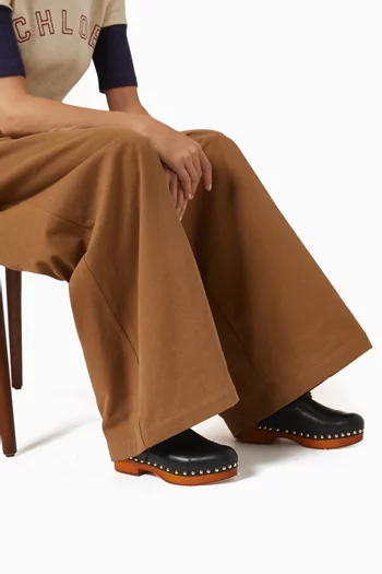 Jeannette 40 Clog Mules in Calfskin