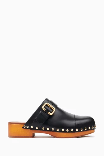 Jeannette 40 Clog Mules in Calfskin
