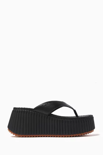 Nama Wedge Slide Platform Sandals in Calfskin
