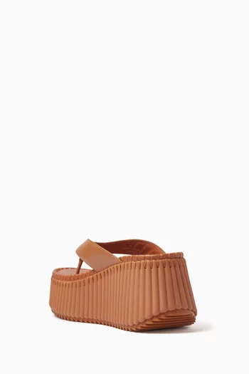 Nama Wedge Slide Platform Sandals in Calfskin
