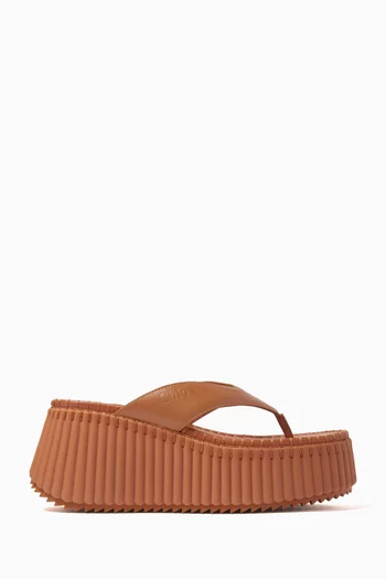 Nama Wedge Slide Platform Sandals in Calfskin
