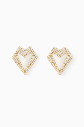 My Heart Diamond & Mother of Pearl Necklace in 18kt Gold