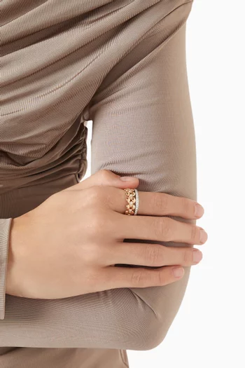 خاتم ديوليته صغير بلونين ذهب أضفر وأبيض عيار 18