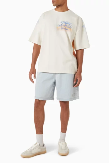 3D Drawstring Pocket Shorts in Denim