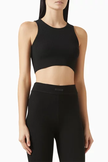 Sport Logo Tank Top in Rib-knit
