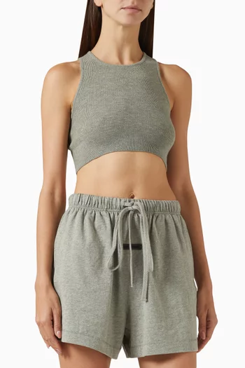 Sport Logo Tank Top in Rib-knit