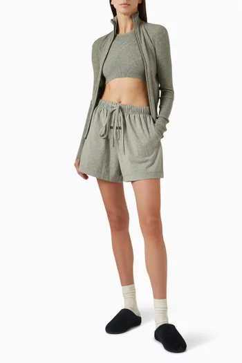 Logo Zip Jacket in Rib-knit