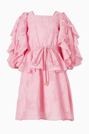 فستان بكشكش ورباط تضييق